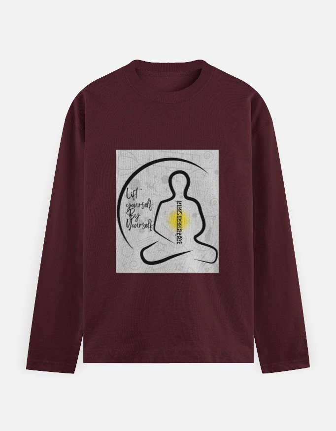 lift yourself maroon full sleeve t-shirt
