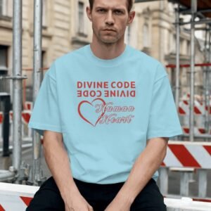 Divine Code Oversized T Shirt Baby Blue
